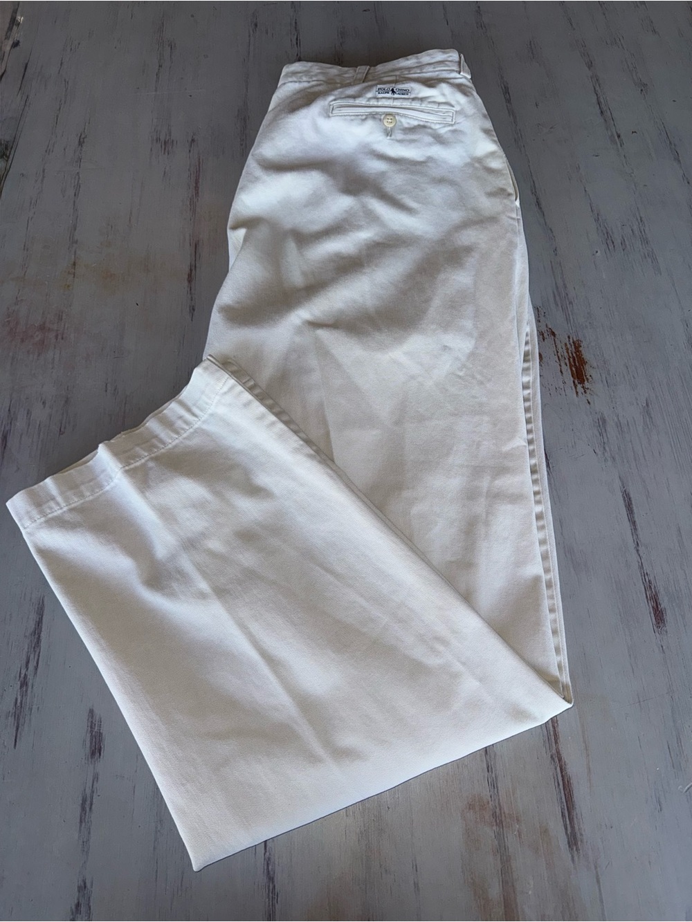 Polo Ralph Lauren Andrew Pant 36x32 (34x31) White Pleated Chinos